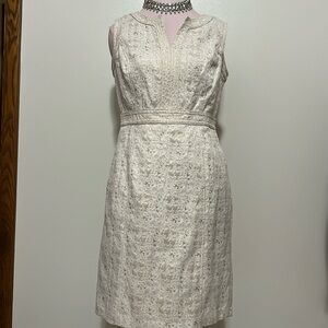 Liz Claiborne Cream Sleeveless Dress